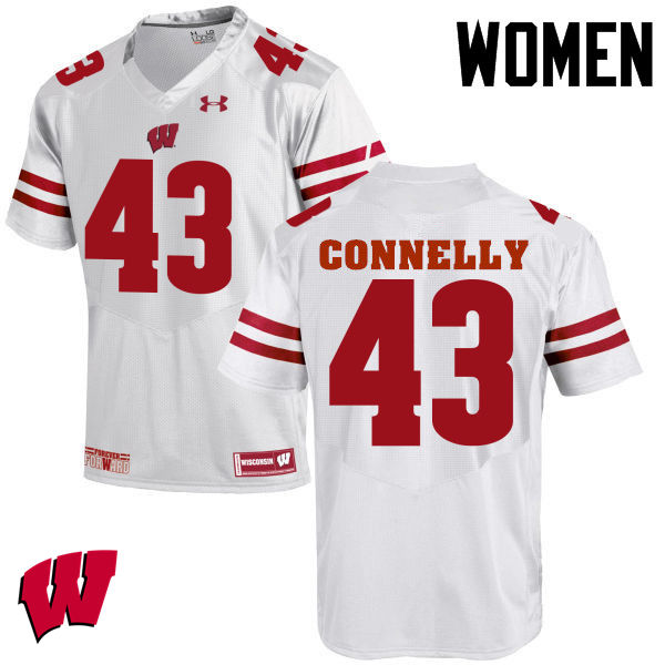 Wisconsin Badgers Women's #43 Ryan Connelly NCAA Under Armour Authentic White College Stitched Football Jersey NN40S58UV
